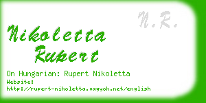 nikoletta rupert business card
